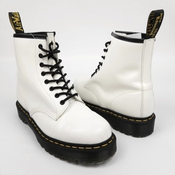 Dr. Martens 1460 Bex Lug Sole Combat Platform Boots 90s Grunge Y2k Neopunk White - Picture 6 of 9